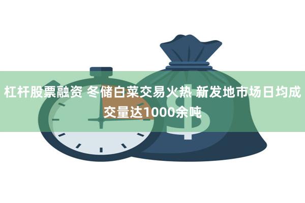 杠杆股票融资 冬储白菜交易火热 新发地市场日均成交量达1000余吨