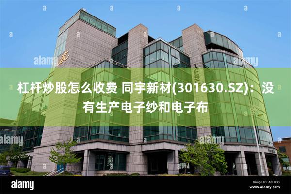 杠杆炒股怎么收费 同宇新材(301630.SZ)：没有生产电子纱和电子布